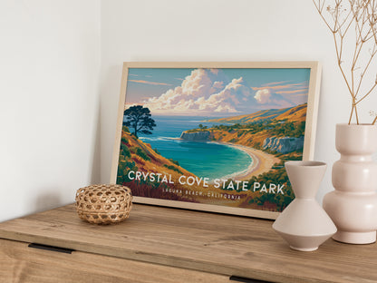 Crystal Cove State Park Landscape Poster | Destination Print Laguna Beach, California Wall Art — 12x18 in