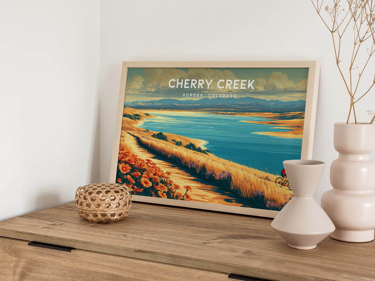 Cherry Creek Landscape Poster | Aurora, Colorado Vacation Wall Art — 12x18 in