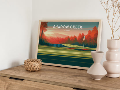 Shadow Creek, Nevada Landscape Poster | Links Poster Golfer Gift Wall Art — 12x18 in