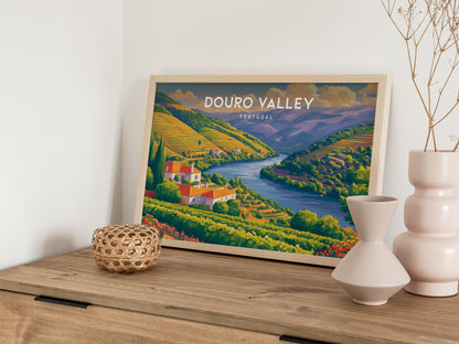 Douro Valley, Portugal Landscape Poster | Wine Country Destination Print Wall Art — 12x18 in