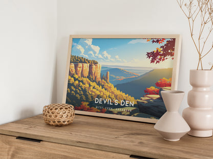 Devil's Den Landscape Poster | West Fork, Arkansas Vacation Wall Art — 12x18 in