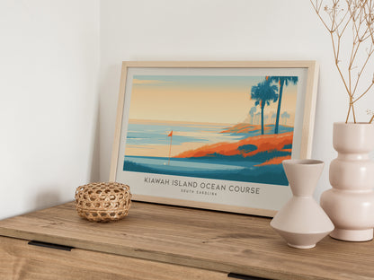 Kiawah Island Ocean Course Landscape Matte Border Poster | South Carolina Golf Course Print & Country Club Decor — 12x18 in