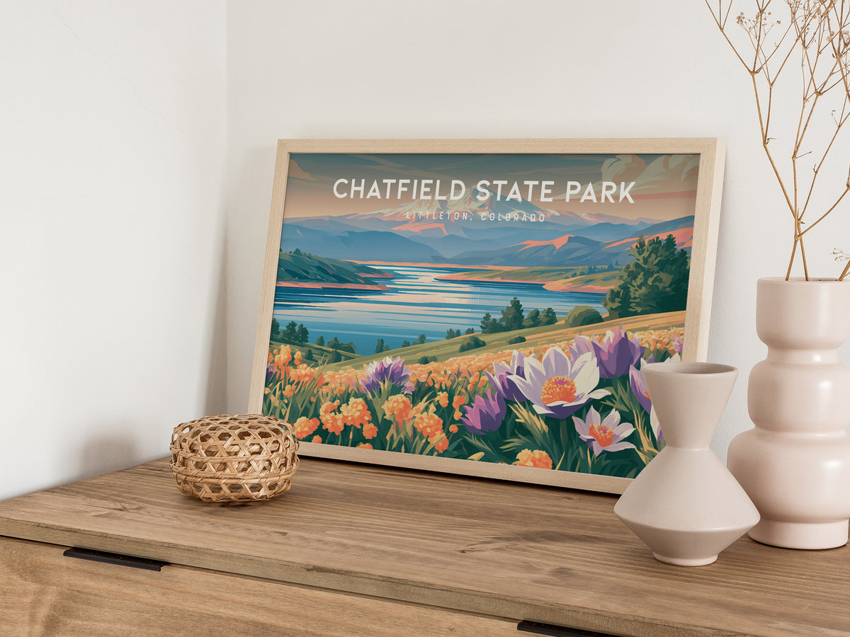 Chatfield State Park Landscape Poster | Littleton, Colorado Vacation Wall Art — 12x18 in
