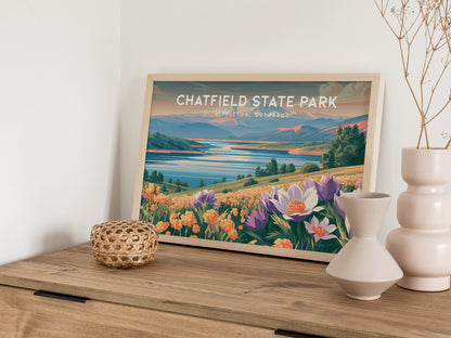 Chatfield State Park Landscape Poster | Littleton, Colorado Vacation Wall Art — 12x18 in