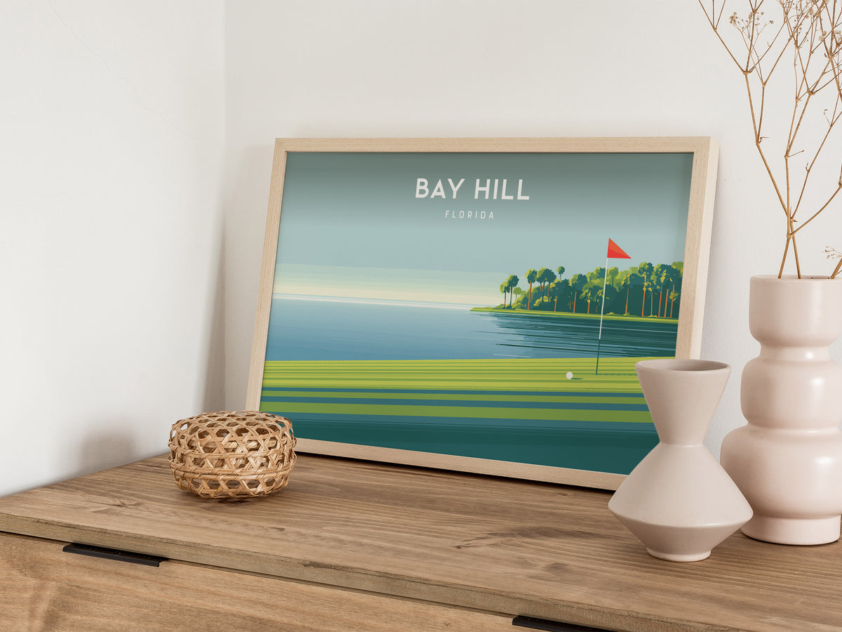 Bay Hill, Florida Landscape Poster | Golf Course Print & Golfer Gift Wall Art — 12x18 in