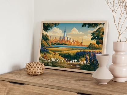 Liberty State Park Landscape Poster | Jersey City, New Jersey Vacation Wall Art — 12x18 in