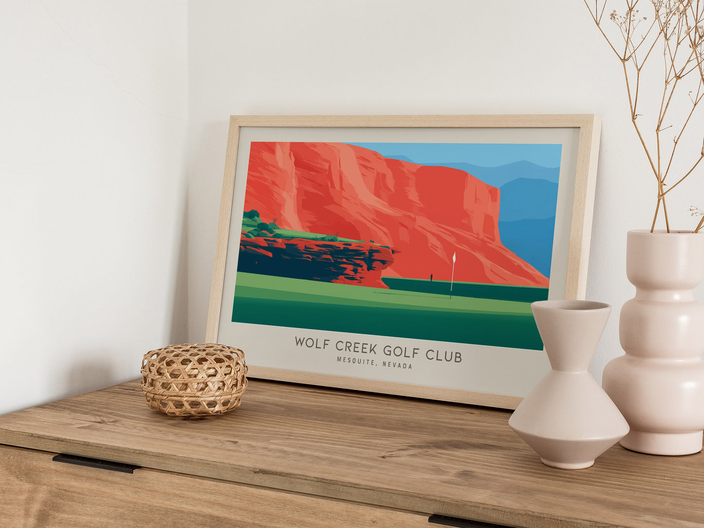 Wolf Creek Golf Club Landscape Matte Border Poster | Mesquite, Nevada Country Club Decor Golf Wall Art — 12x18 in