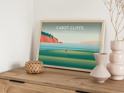 Cabot Cliffs Landscape Poster | Nova Scotia Golf Course Print Framed or Unframed Wall Art — 12x18 in