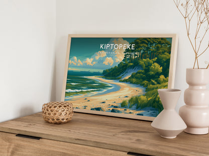 Kiptopeke Landscape Poster | Cape Charles, Virginia Vacation Wall Art — 12x18 in