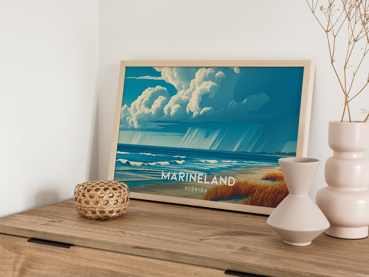 Marineland Landscape Poster | Florida Travel Wall Art — 12x18 in