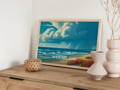 Marineland Landscape Poster | Florida Travel Wall Art — 12x18 in