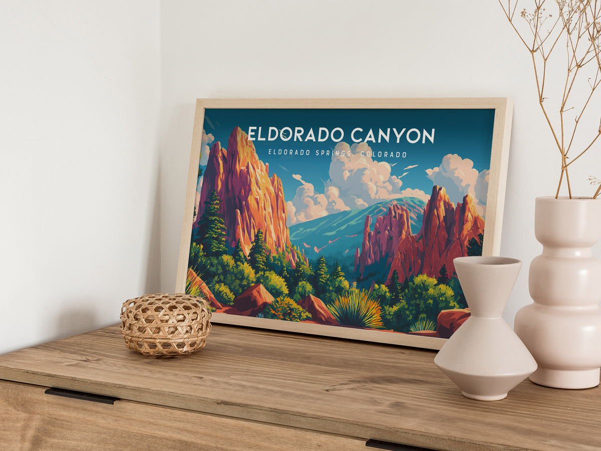 Eldorado Canyon Landscape Poster | Eldorado Springs, Colorado Travel Wall Art — 12x18 in