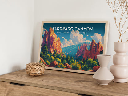 Eldorado Canyon Landscape Poster | Eldorado Springs, Colorado Travel Wall Art — 12x18 in