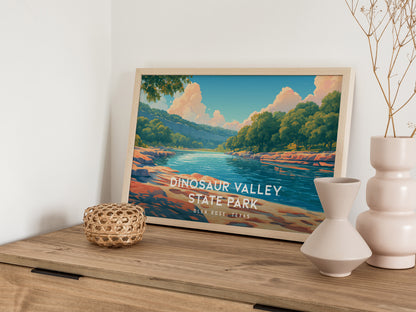 Dinosaur Valley State Park Landscape Poster | Glen Rose, Texas Vacation Wall Art — 12x18 in