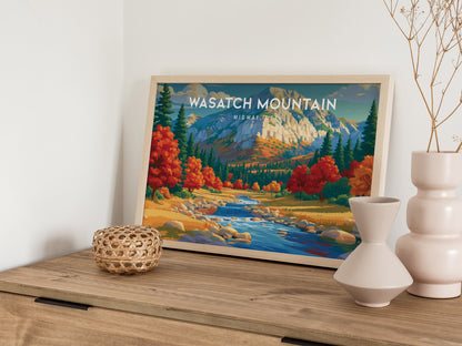 Wasatch Mountain Landscape, Midway, Utah Poster | Alpine Valley Framed or Unframed Wall Art — 12x18 in