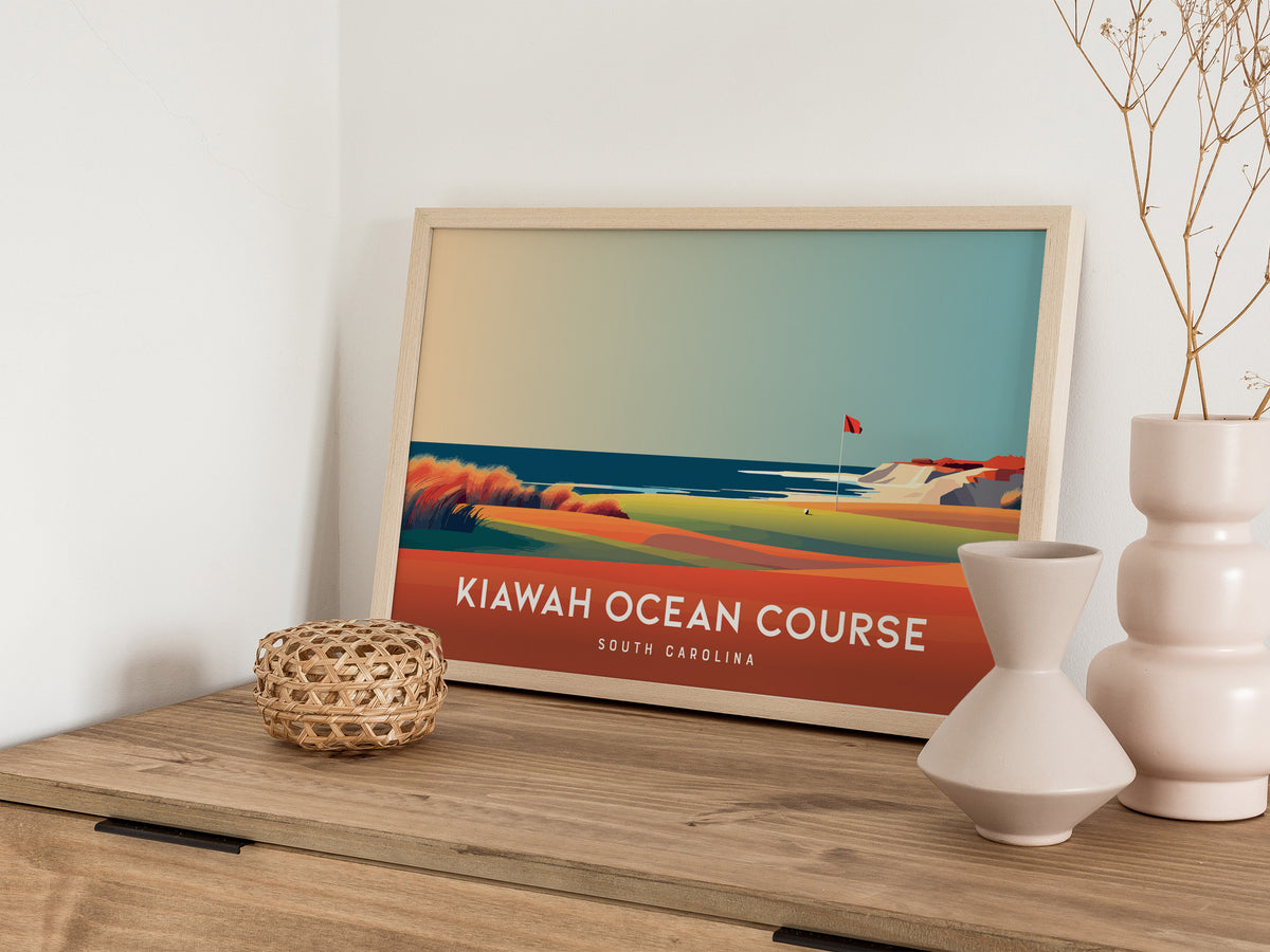 Kiawah Ocean Course Landscape Poster | South Carolina Country Club Decor Wall Art — 12x18 in