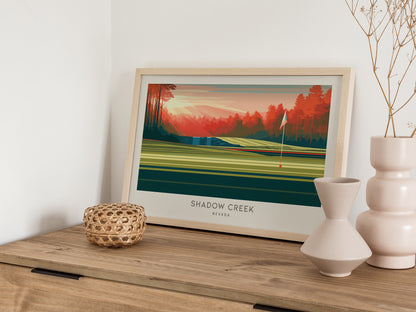 Shadow Creek Landscape Matte Border Poster | Nevada Framed or Unframed Golf Course Print — 12x18 in
