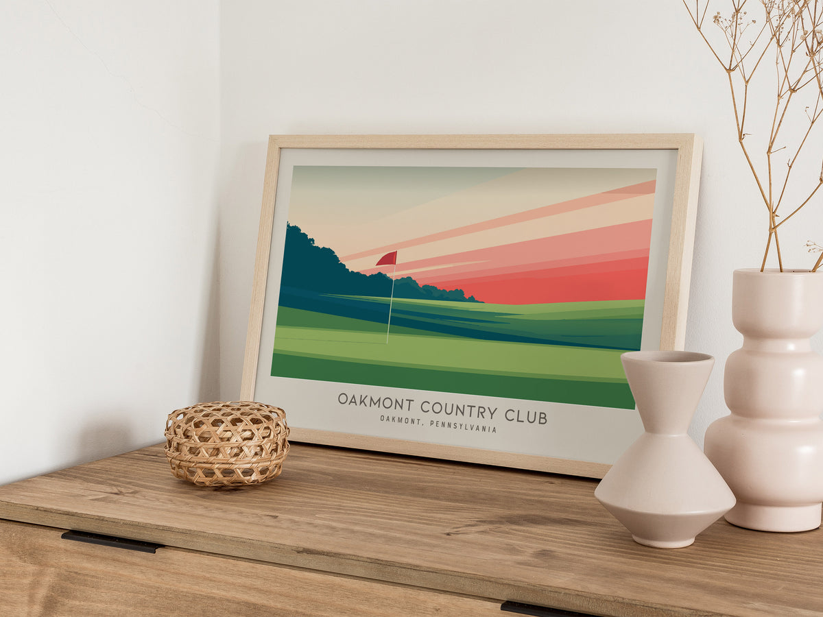 Oakmont Country Club Landscape Matte Border Poster | Oakmont, Pennsylvania Golf Wall Art — 12x18 in