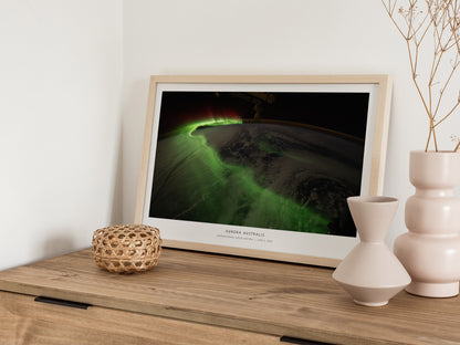 Aurora Australis Poster | NASA International Space Station Landscape Space Photography Wall Art — 12x18 in
