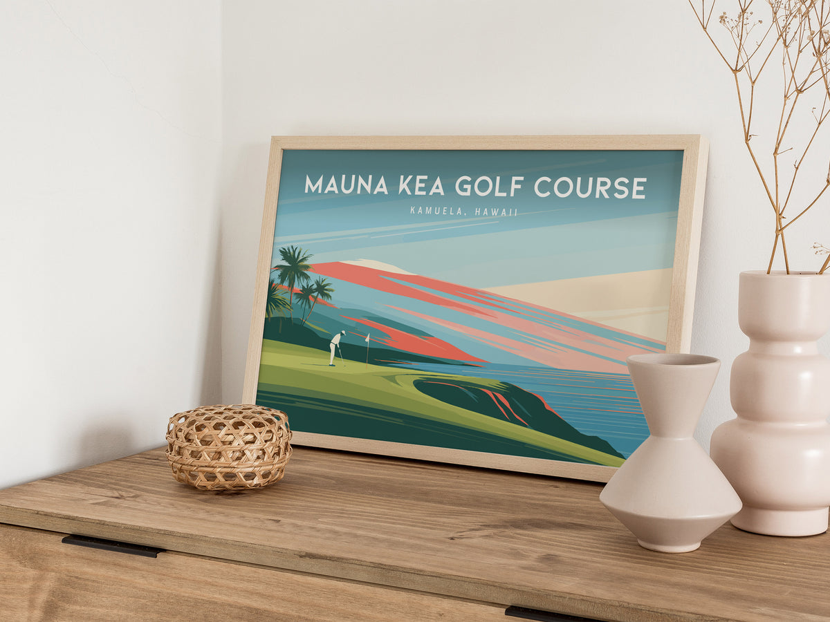 Mauna Kea Golf Course Landscape Poster | Kamuela, Hawaii Country Club Decor Wall Art — 12x18 in