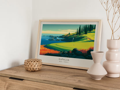 Kapalua Landscape Matte Border Poster | Maui, Hawaii Travel Wall Art — 12x18 in