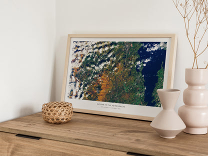 Autumn In the Adirondacks Landscape Poster | NASA Landsat 9 Astronomy Print Space Photography Wall Art — 12x18 in