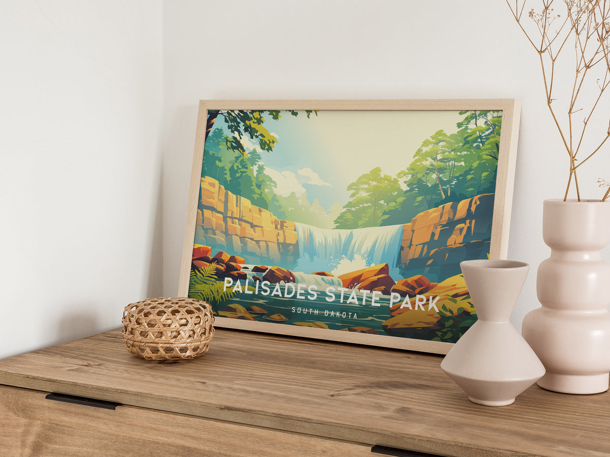 Palisades State Park Landscape Poster | South Dakota Vacation Wall Art — 12x18 in