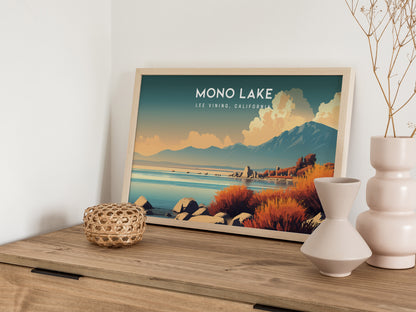 Mono Lake Landscape Poster | Lee Vining, California Vacation Wall Art — 12x18 in