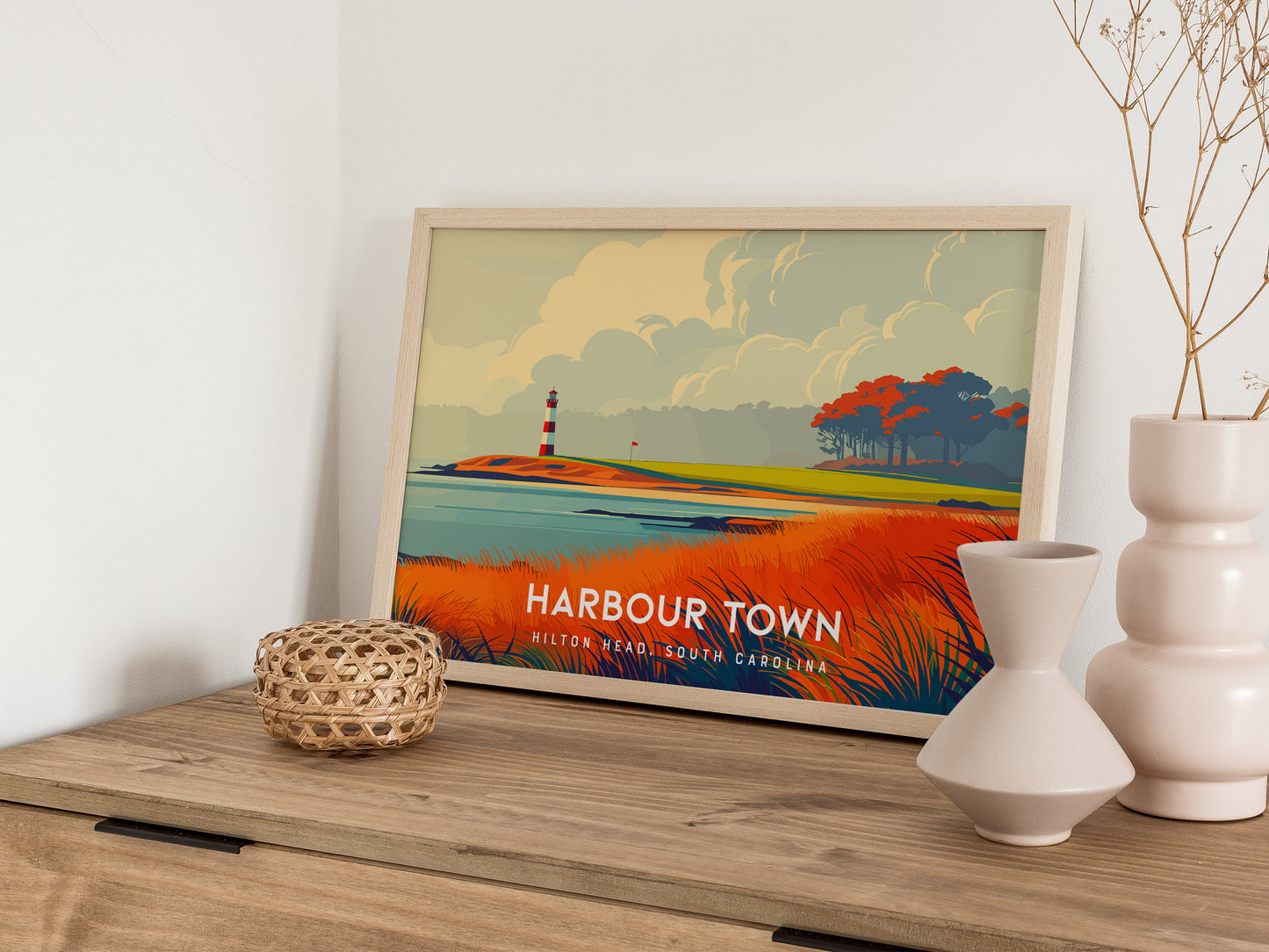 Harbour Town Golf Links Landscape, Hilton Head, South Carolina Poster | Country Club Decor & Links Wall Art — 12x18 in
