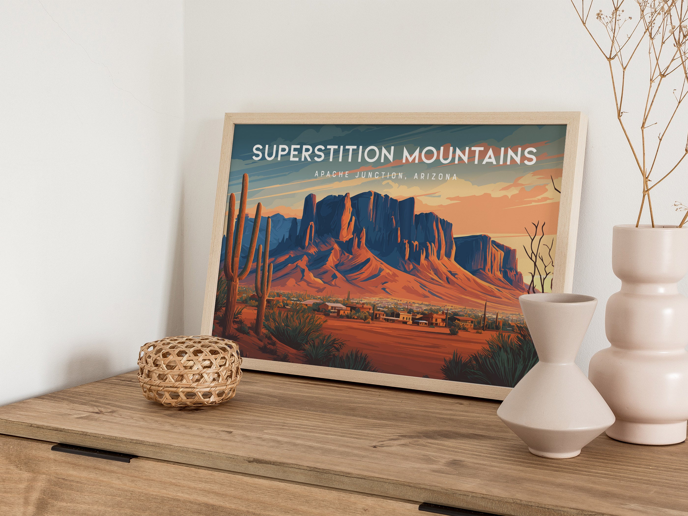 Superstition Mountains Landscape Poster | Apache Junction, Arizona