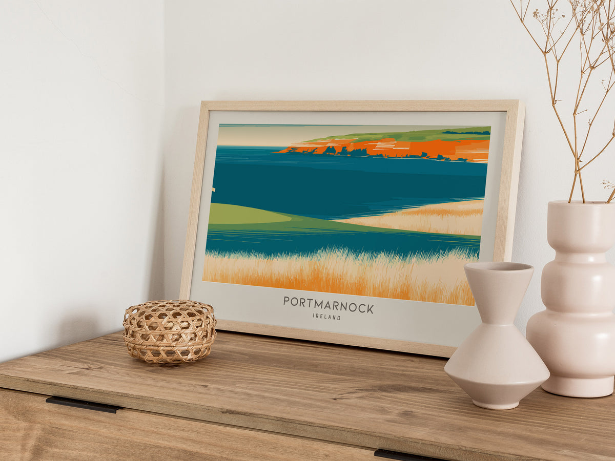 Portmarnock Landscape Matte Border Poster | Ireland Golf Wall Art & Framed or Unframed Decor — 12x18 in
