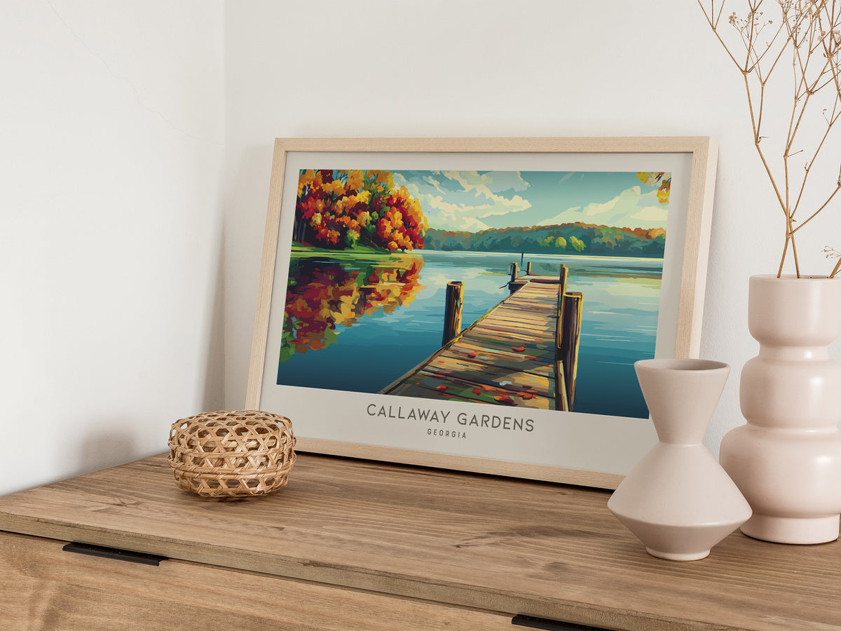 Callaway Gardens Landscape Matte Border Poster | Georgia Travel Gift Framed or Unframed — 12x18 in