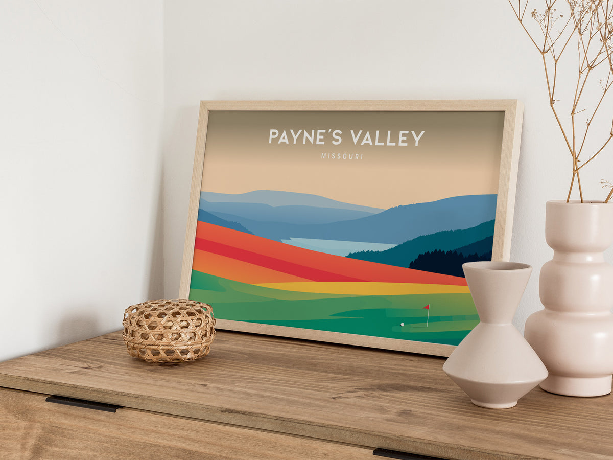 Payne's Valley Landscape Poster | Missouri Country Club Decor & Golf Course Print Wall Art — 12x18 in