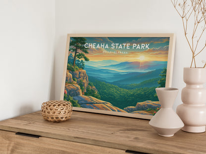 Cheaha State Park Landscape Poster | Delta, Alabama Vacation Wall Art — 12x18 in