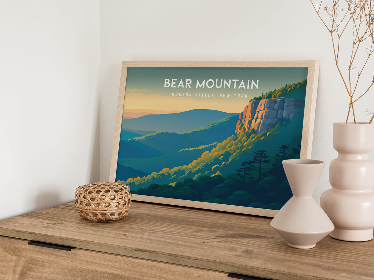 Bear Mountain Landscape Poster | Hudson Valley, New York Vacation Wall Art — 12x18 in