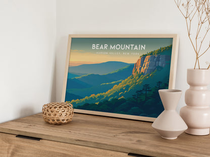 Bear Mountain Landscape Poster | Hudson Valley, New York Vacation Wall Art — 12x18 in