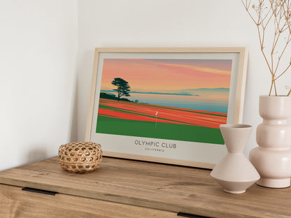 Olympic Club Landscape Matte Border Poster | California Golf Wall Art & Framed or Unframed — 12x18 in