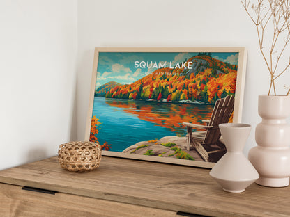 Squam Lake Landscape Poster | New Hampshire Framed or Unframed Wall Art — 12x18 in