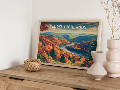 Laurel Highlands Landscape Poster | Pennsylvania Travel Gift Mountain Wall Art — 12x18 in