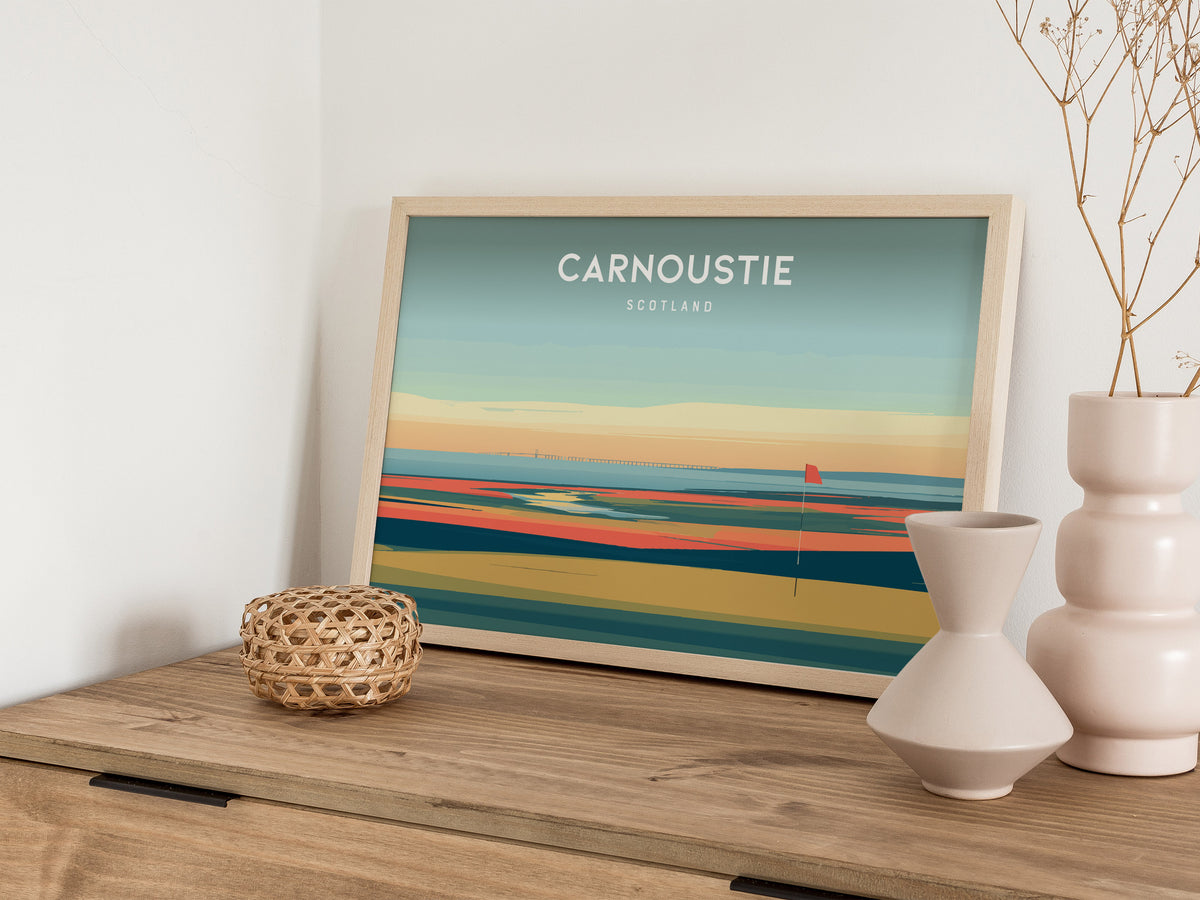 Carnoustie Landscape Poster | Scotland Golf Wall Art Framed or Unframed — 12x18 in