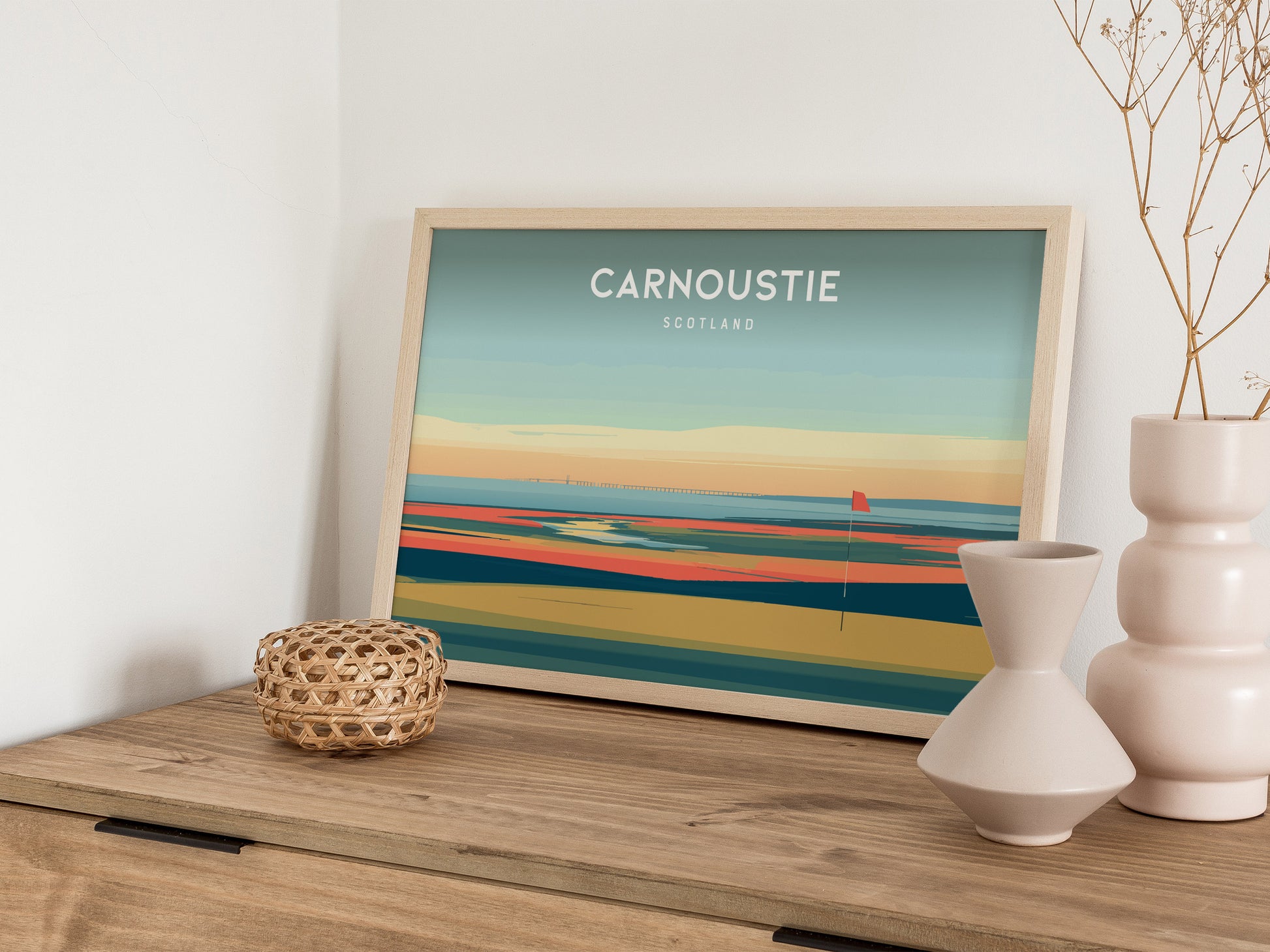 Carnoustie Landscape Poster | Scotland Golf Wall Art Framed or Unframed — 12x18 in