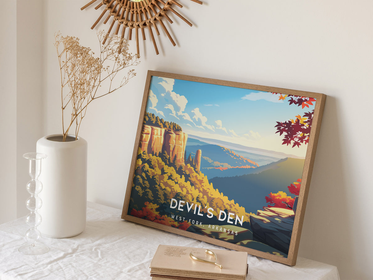 Devil's Den Landscape Poster | West Fork, Arkansas Vacation Wall Art — 16x20 in