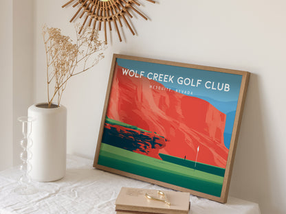 Wolf Creek Golf Club, Mesquite, Nevada Landscape Poster | Dramatic Red Rock Golf Course Print Wall Art — 16x20 in