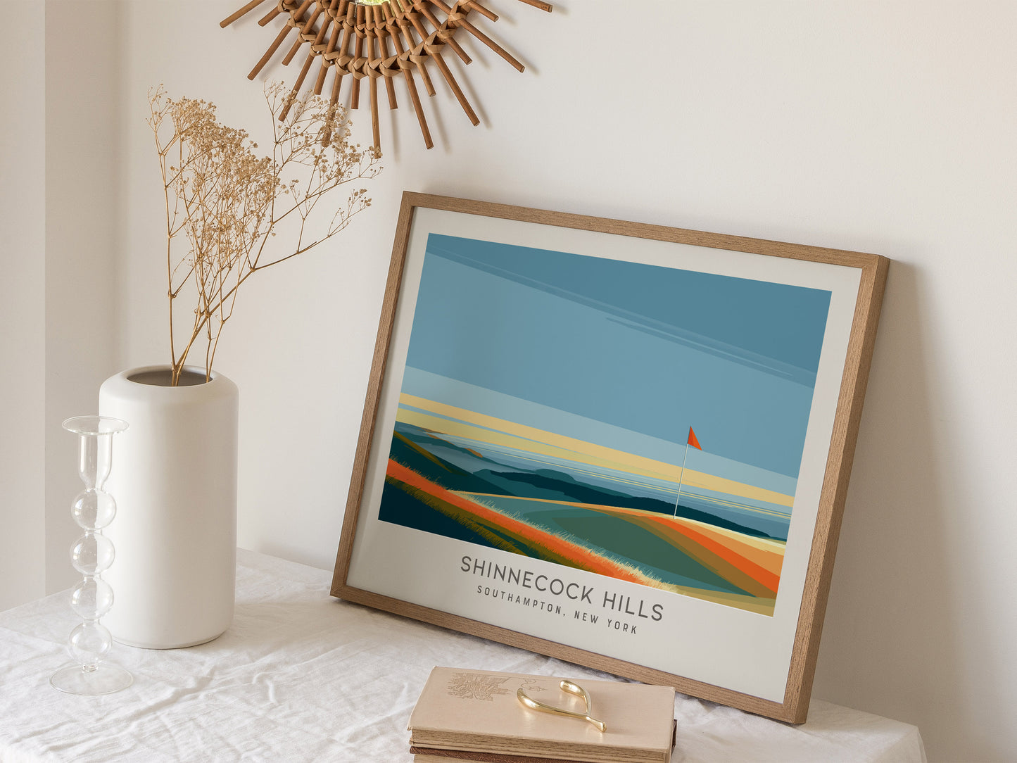 Shinnecock Hills Landscape Matte Border Poster | Southampton, New York Golf Course Print & Framed or Unframed Golfer Gift — 1