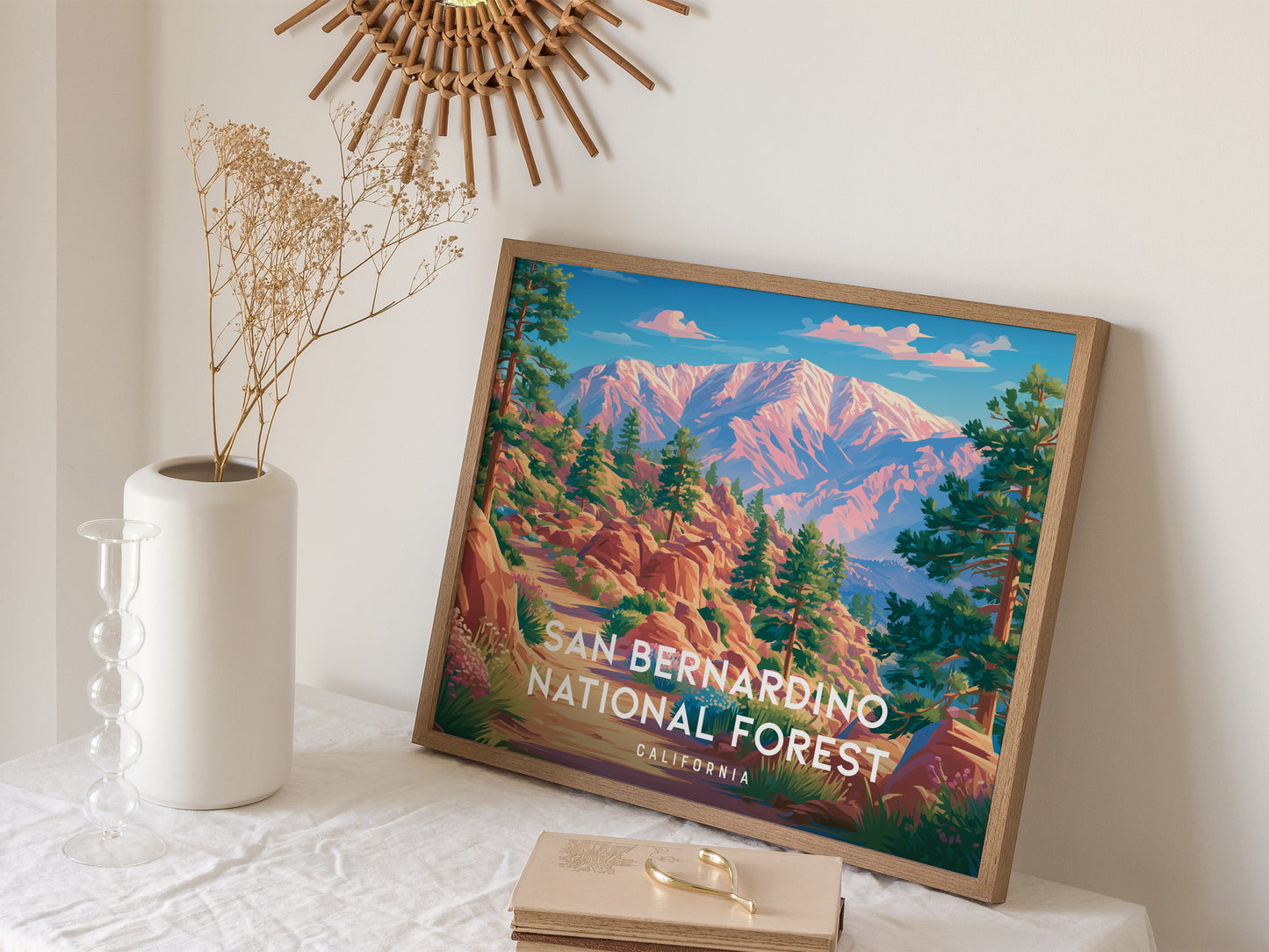 San Bernardino National Forest Landscape Poster | California Travel Wall Art — 16x20 in