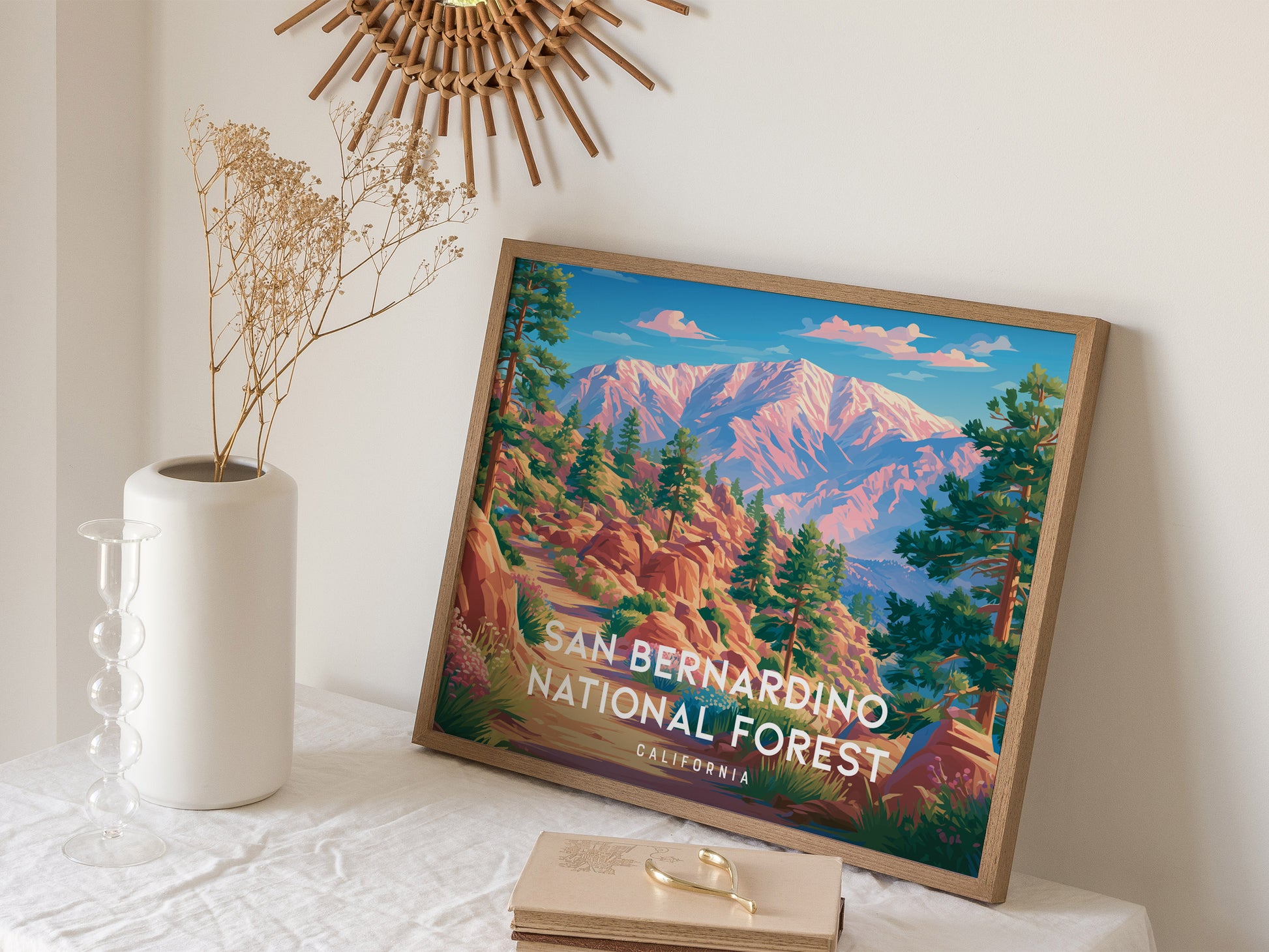 San Bernardino National Forest Landscape Poster | California Travel Wall Art — 16x20 in