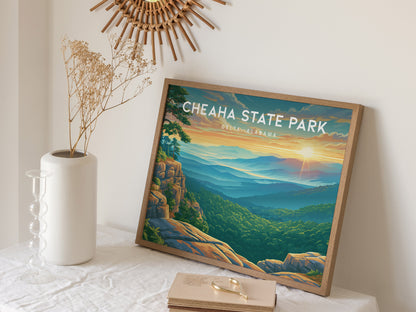 Cheaha State Park Landscape Poster | Delta, Alabama Vacation Wall Art — 16x20 in