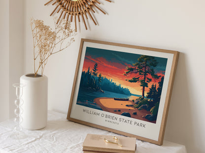 William O'Brien State Park Landscape Matte Border Poster | Minnesota Vacation Wall Art — 16x20 in