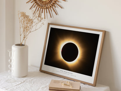 Total Solar Eclipse Landscape Poster | NASA Astronomy Print San Millán De Los Caballeros, Spain Wall Art — 16x20 in