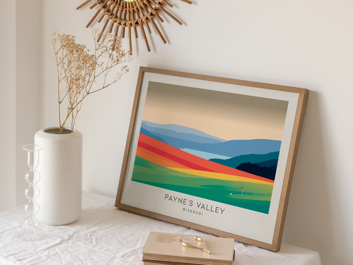 Payne's Valley Landscape Matte Border Poster | Missouri Golf Wall Art & Framed or Unframed — 16x20 in